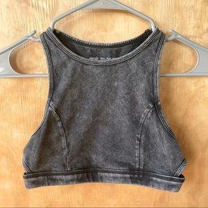 Aerie Gray Acid Wash Sports Bra Top